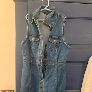 Sleeveless button up denim dress